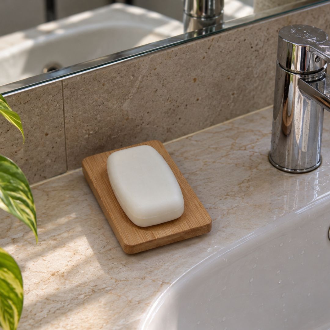 Porte savon en bambou pour salle de bain