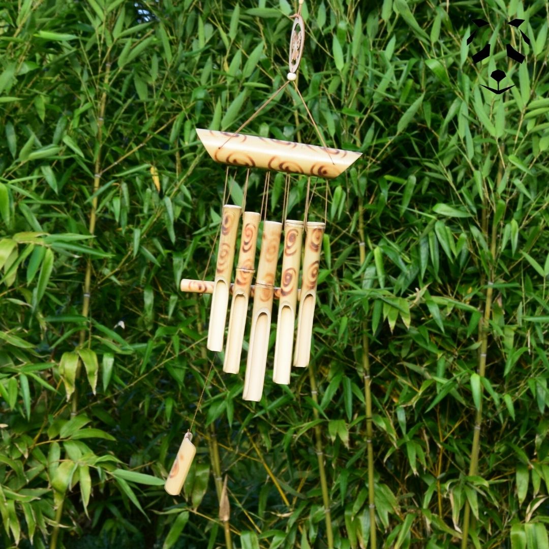 Carillon en Bambou avec Papillon | Feng Shui