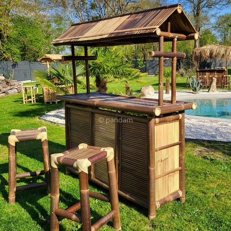 Bar en bambou (Tiki bar, Paillotte, Extérieur ou Intérieur)