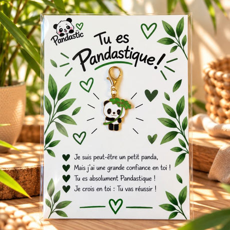 Porte Clé Panda – Cadeau unique avec Carte de vœux Pandastic