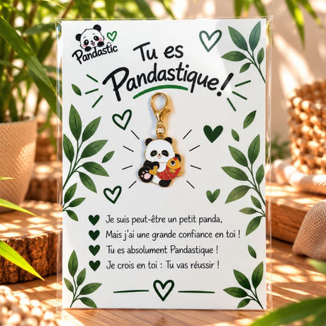 Porte clé panda avec poisson